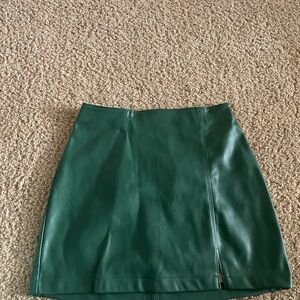 Hollister Green Pencil Mini Skirt with Slit
